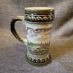 Staffel Stoneware W. Germany Panoramic Relief of Wein (Vienna) 6.5" Stein
